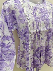 Purple Flower Print Top for Girls | New Tops Ladie