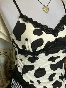 Cow Print Lace Camisole