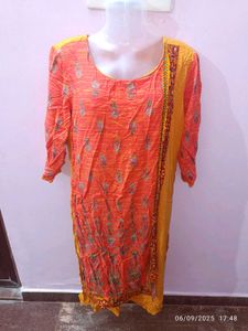 XXL size Elegant Orange &amp; Yellow Kurta