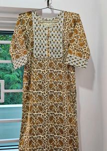 Printed Mustard Kurta
