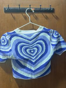 Heart Pattern Crop Top