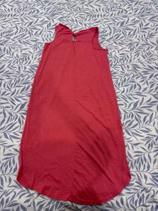 Coral Sleeveless Shift Dress