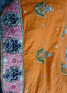 Orange Embroidered Kurti