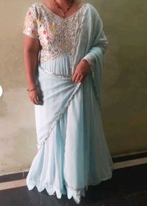 Elegant Blue Ethnic Gown