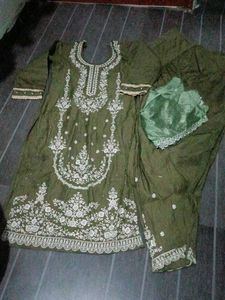 Elegant Olive Green Kurta Set