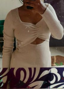 Ribbed Knit Cutout Mini Dress