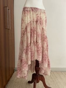 Floral Ruffle Asymmetric Skirt