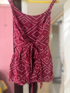 Maroon Print Top