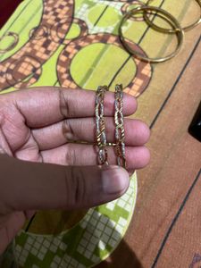 Gold &amp; Silver Chain Bangles (Set of 2)