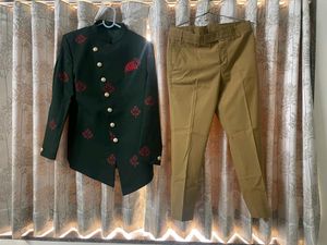 Green Colour Imported Fabric Designer JodhpuriSuit