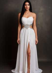 White Strapless Maxi Dress