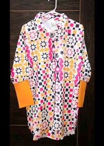 Patterned Long Sleeve Dress