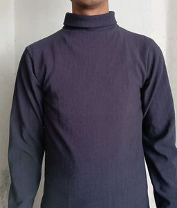 Charcoal High Neck Winter Sweatshirt for Men