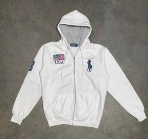 Polo Ralph Lauren White Zip Hoodie