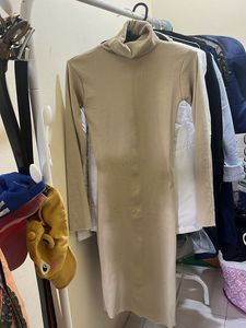 winter beige bodycon dress