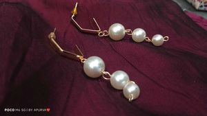 Pearl Drop Earrings Gold Rose