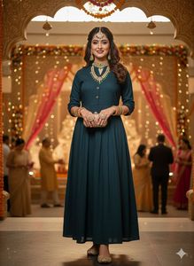 Elegant Teal Ethnic Gown