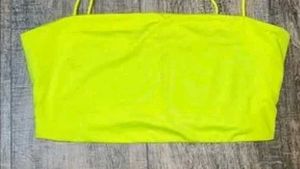 SHEIN  neon  yellow crop top strap