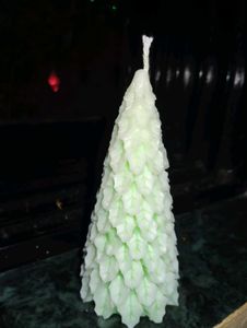 Hand Carved Christmas Tree Candle