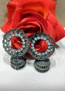 Silver Jhumka Earrings