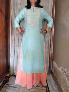 Umbrella Cut Plazzo With Kurta (Set)