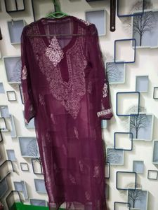 Chickenkari With Mirror Work Kurti