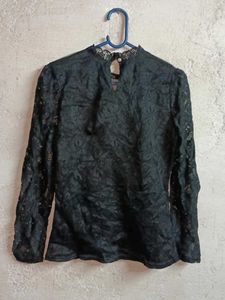 Stylish Ladies Lace Top Layered Black 🖤