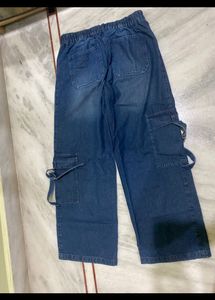 Cargo Wide Leg  Blue Jeans