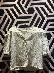 Floral Print Button-Down Top