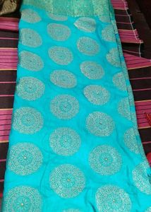 Dark Aqua Green Saree