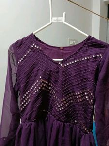 Purple Embroidered Dress