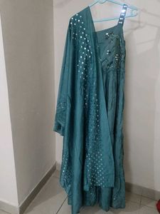 Elegant Teal Ethnic Dress with dupatta