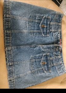 Denim Blue Stone Washed Skirt For Women (30)