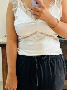 White Satin Top
