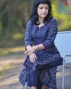 Elegant Blue Printed Kurti