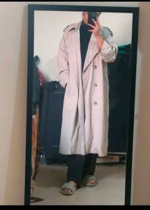 Koran Style Off-white Trench Overcoat