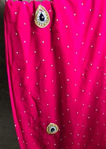 Pink Embellished Saree