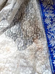Beautiful Velvet And Net Saree