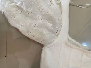 Zara White Puff Sleeve Top