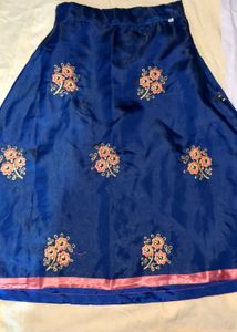 Kids Ethnic Peach And Blue Lehenga