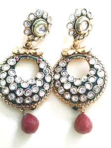 Kundan Stud Long Earring