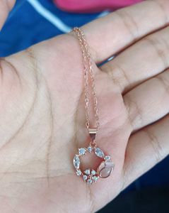 Giva Real Silver Chain+Pendant (Rose Gold)