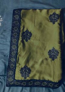 Elegant Green Embroidered Saree