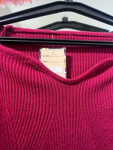 Burgundy Knit Long Sleeve Top