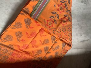 Orange Floral Saree