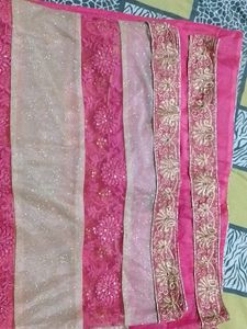 Shimmery Pink Saree