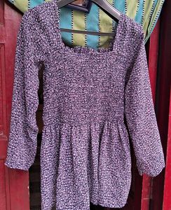 Floral Print Smocked Top