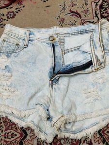 Distressed Denim Jean Shorts