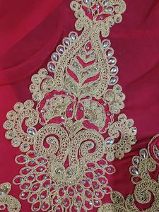 Elegant Pink &amp; Red Embroidered Saree