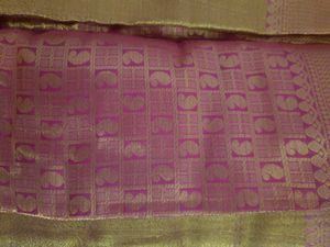 Gold Saree With Pink Border